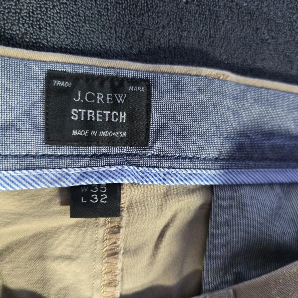 J.Crew Stretch Chinos‎ Pants Casual Everyday Khaki Beige W35 L32 Mens 35x32